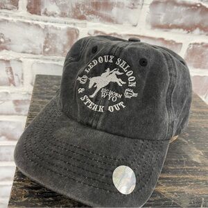 Black Vintage-Inspired Adjustable Hat big horn WYO